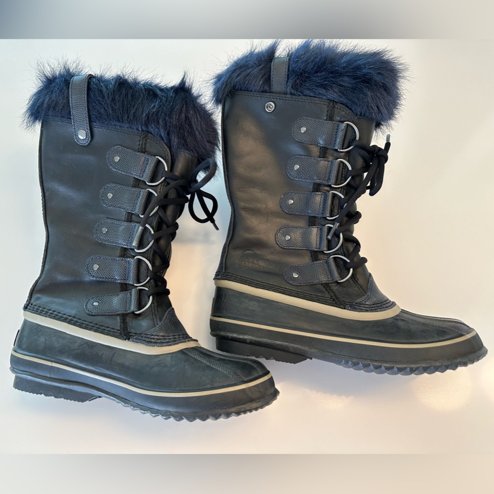 Sorel Joan Of Arctic 8 obsidian limited release Leather Rubber Winter Snow Boot